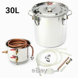 30L 8Gal Alcohol Beer Distiller Moonshine Still Boiler Copper Stainless Wine