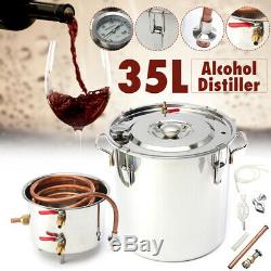 35L Alcohol Distiller Stainless Steel Moonshine Copper Still Water Home Brew Kit