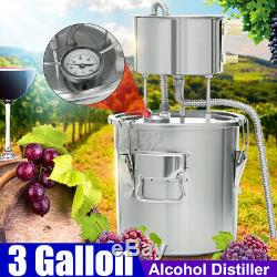 3Gal/11L Wine Alcohol Water Distiller 3Pot Moonshine Still Boiler Copper Home