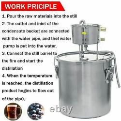 3Gal Moonshine Alcohol Distiller Still Spirits Water Copper Brewing 2Pots