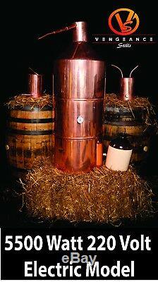 40 Gallon 5500 Watt ELECTRIC Copper Moonshine Still Complete Kit with Worm & Thump