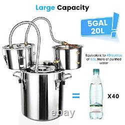 5/8 Gal Moonshine Alcohol Distiller Copper Wine Maker Water Still Boiler Brewing