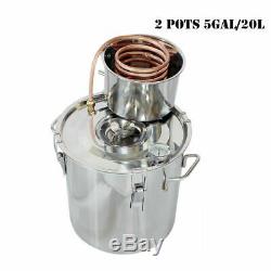 5 GAL 20L Copper Distiller Moonshine Ethanol Alcohol Water Wine Still Boiler UK