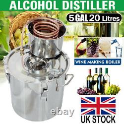 5 GAL 20L Copper Distiller Moonshine Still Ethanol Alcohol Water Still Boiler