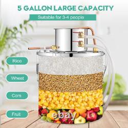 5 Gal 20L 2 Pots Moonshine Still Water Alcohol Distiller Whiskey Still Boiler