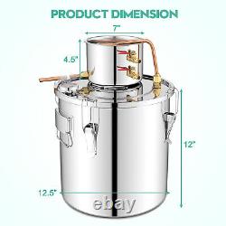 5 Gal 20L Copper Alcohol Moonshine Ethanol Still Spirits Boiler Water Distiller