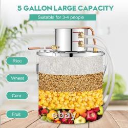 5 Gal 20L Copper Alcohol Moonshine Ethanol Still Spirits Boiler Water Distiller