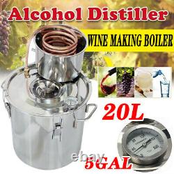 5 Gal 20L Moonshine Still Spirits Water Alcohol Distiller 2 Pots Brew Making Kit