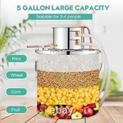 5 Gal 20l Moonshine Still Spirits Water Distiller 2 Pot Diy Home Brewing