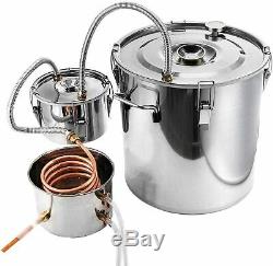 5 Gal 3 Pot Alcohol Distiller Moonshine Still Boiler Stainless Steel Copper 20L