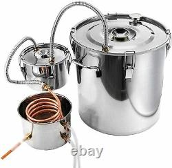 5 Gal 3 Pots Alcohol Distiller Moonshine Still Boiler 20L Stainless Steel Copper
