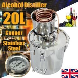5 Gal Alcohol Distiller Moonshine Still Boiler Stainless Steel Copper Home DIY