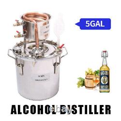 5 Gal Moonshine Still Alcohol Distiller Essential Oil Water Brewing Kit Copper