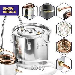 5 Gal Moonshine Still Spirits Kit 20L Water Alcohol Distiller Copper Tube Boiler