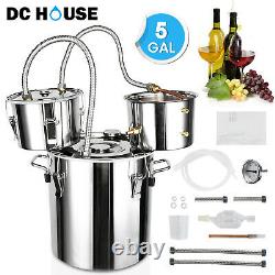 5 Gal Moonshine Still Spirits Kit Water Alcohol Distiller 3 Pot DIY Home Brewing