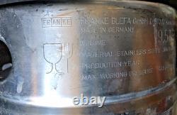 5 Gallon Barrel Stainless Steel Beer Keg Moonshine Still Franke Germany 2013
