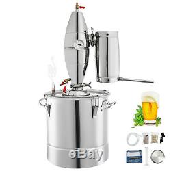 50L 13 Gal Water Wine Alcohol Distiller Moonshine Still Boiler Stainless Copper