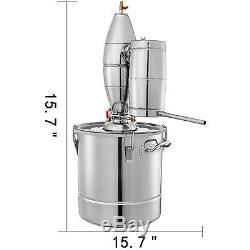 50L 13 Gal Water Wine Alcohol Distiller Moonshine Still Boiler Stainless Copper