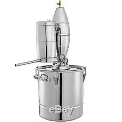 50L 13 Gal Water Wine Alcohol Distiller Moonshine Still Boiler Stainless Copper