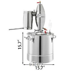 50L 13 Gal Water Wine Alcohol Distiller Moonshine Still Boiler Stainless Copper