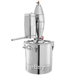 50L 13 Gal Water Wine Alcohol Distiller Moonshine Still Boiler Stainless Copper