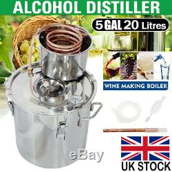 5GAL 20 Litres Copper Distiller Moonshine Ethanol Alcohol Water Still Boiler UK