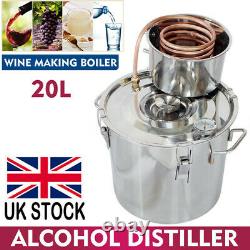 5GAL 20L Copper Distiller Moonshine Wine Ethanol Alcohol Water Still Boiler UK