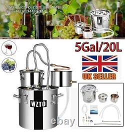 5Gal 20L Alcoho Distiller Brewing Kit Moonshine Still Copper Wine Boiler Home UK