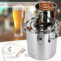 5Gal 20L Copper Alcohol Moonshine Ethanol Still Spirits Boiler Water Distiller