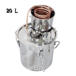 5Gal/20L Home Brew Water Alcohol Wine Distiller Stainless Copper Moonshine Still