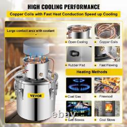 5Gal Stainless Steel Moonshine Still Distiller Copper Home Brewing Kit with