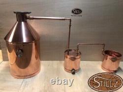 6 Gal 4 Cap Logic Copper Moonshine Still with Ball Valve Drain, Thumper+Worm