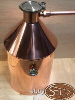 6 Gal 4 Cap Logic Copper Moonshine Still with Ball Valve Drain, Thumper+Worm