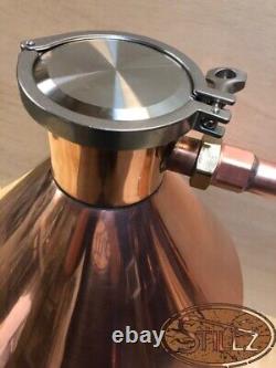 6 Gal 4 Cap Logic Copper Moonshine Still with Ball Valve Drain, Thumper+Worm