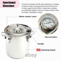 8Gal 12/20/35L Alcohol Distiller Moonshine Water Copper Home Brewing Thermometer