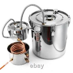 8Gal 30L Moonshine Water Alcohol Distiller DIY Whiskey Still Boiler +Copper Tube