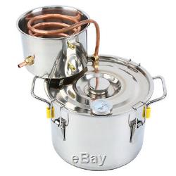 8L Copper Moonshine Ethanol Alcohol Water Distiller Still Stainless Boiler