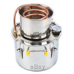 8L Copper Moonshine Ethanol Alcohol Water Distiller Still Stainless Boiler