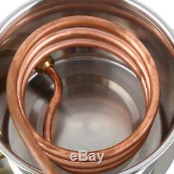 8L Copper Moonshine Ethanol Alcohol Water Distiller Still Stainless Boiler