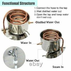 8L Moonshine Spirits Brewing Water Still Copper Distiller Alcohol Wine DIY Kit