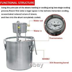 9GAL 35L Efficient Distiller Alambic Moonshine Alcohol Still Stainless Copper