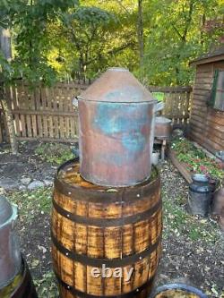 ANTIQUE COPPER LARGE MOONSHINE WHISKY STILL POT BOILER Prohibition Art