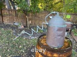 ANTIQUE COPPER MOONSHINE WHISKY STILL With COIL TRUE PIECE AMERICAN HISTORY