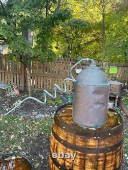 ANTIQUE COPPER MOONSHINE WHISKY STILL With COIL TRUE PIECE AMERICAN HISTORY