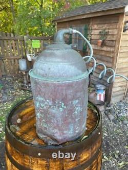 ANTIQUE COPPER MOONSHINE WHISKY STILL With COIL TRUE PIECE AMERICAN HISTORY