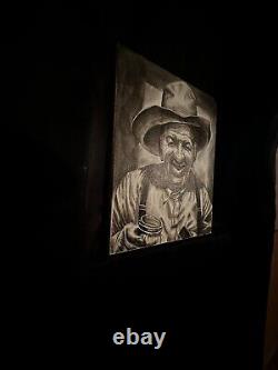 Acrylic Painting Of A Farmer. Moonshine in a jar. Brushed on canvas 16x20