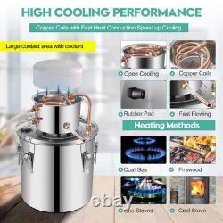 Alcohol Moonshine Still 5Gal/20L 2 Pots Water Distiller Home Wine Still Kit