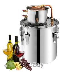 Alcohol Wine Distiller Moonshine Still with Copper Pipe 2.5 Gallon 10L