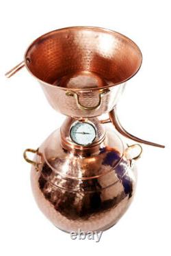 Alquitar Copper Still With Thermometer, 10 Litres, Alcohol, Hydrosol, Moonshine