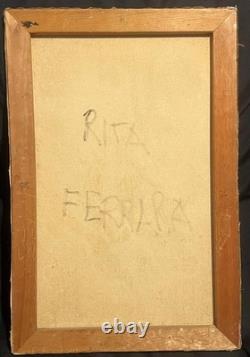 American Still Life Oil Painting Corn Squash Pottery Jugs Monshine Rita Ferrara